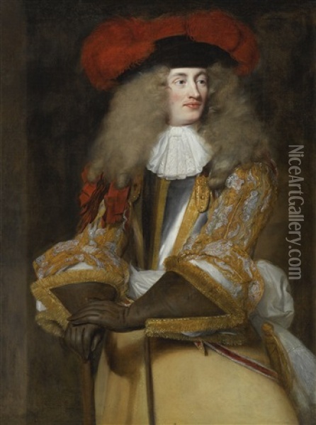 Portrait Of Jacques De Goyon Iii (1644-1725), Sire De Matignon, Comte De Thorigny, Lieutenant General Des Armees Oil Painting - Henri Gascars