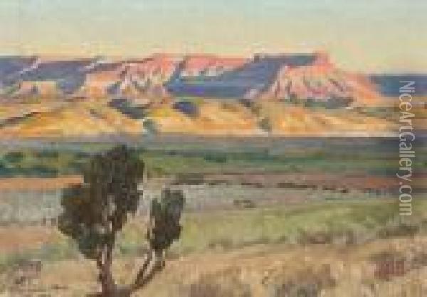 Fields Of Toquerville, Utah (no.466) Oil Painting - Maynard Dixon
