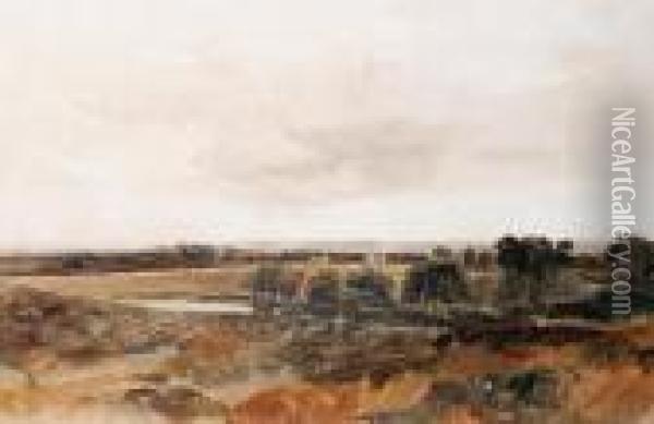 Distant View Of Windsor Castle Fromslough Oil Painting - Peter de Wint