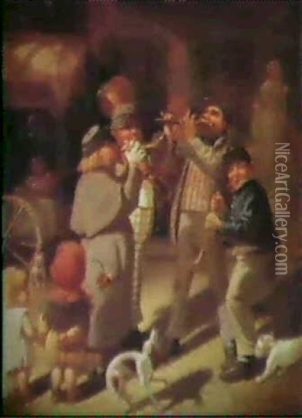 That Little German Band Oil Painting - Charles Cole Markham