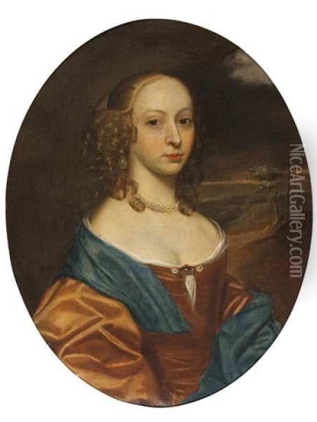 Portrait Of A Lady With Ringlets Oil Painting - John Hayls