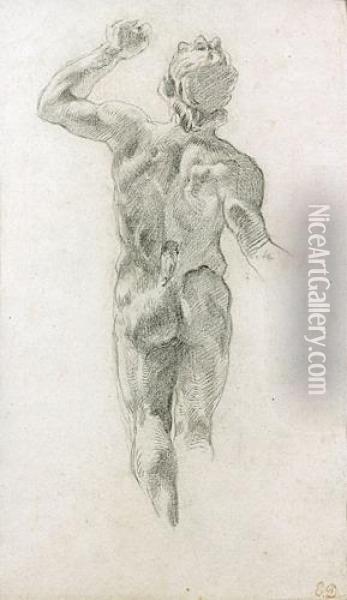 Homme Debout, Etude De Nu Oil Painting - Eugene Delacroix