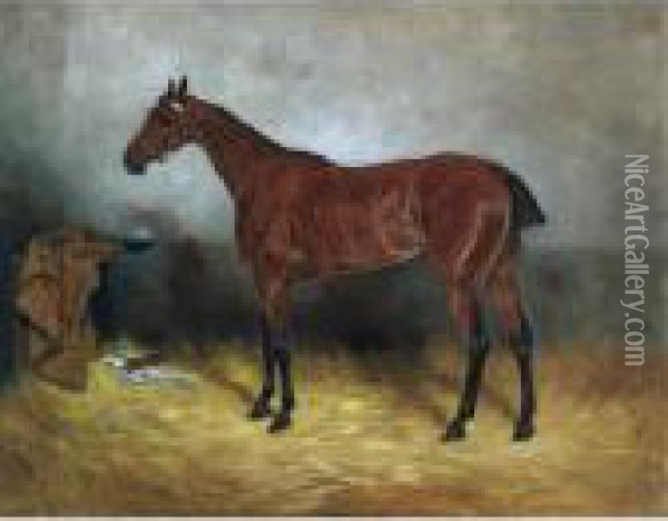Robert The Devil In A Stable Oil Painting - John Emms