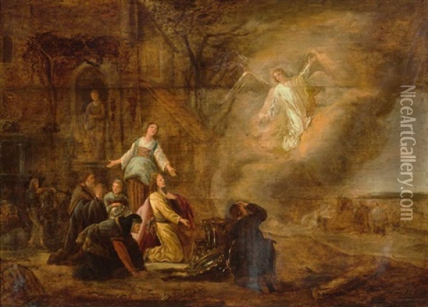 Alttestamentliche Szene Aus Dem Buch Tobias Oil Painting - Jacob Willemsz de Wet the Elder