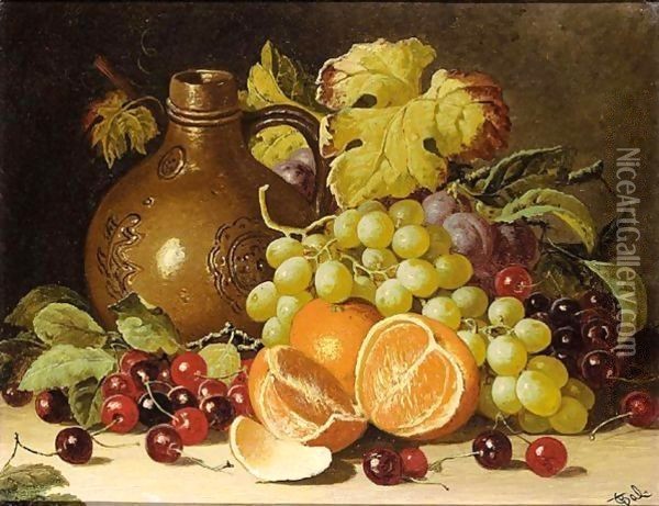 Still Life With Oranges And Jug Oil Painting - Charles Thomas Bale