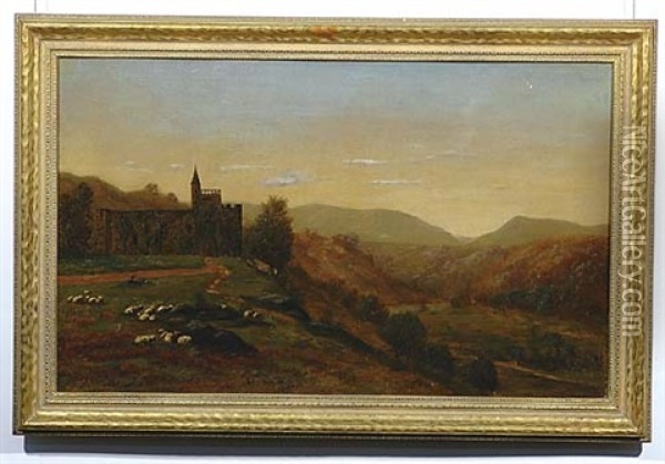 Castle In Landscape Oil Painting - John Clinton Ogilvie
