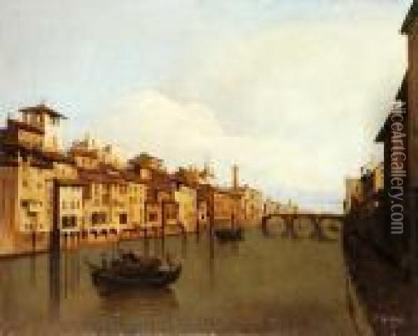Veduta Dell' Arno Oil Painting - Carl Wilhelm Goetzloff