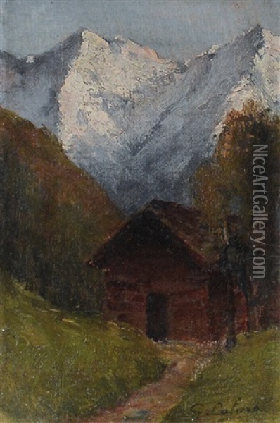 Cime Innevate Oil Painting - Giovanni Colmo