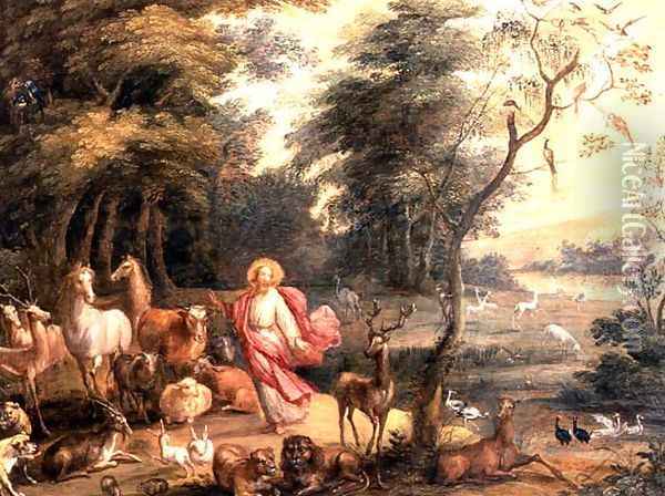 Christ Amongst the Birds and Bees Oil Painting - Gillis II Congnet