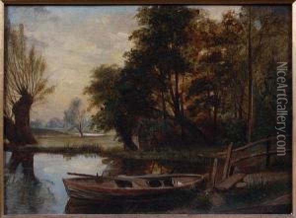River Landscape Oil Painting - Matthew Shepperson