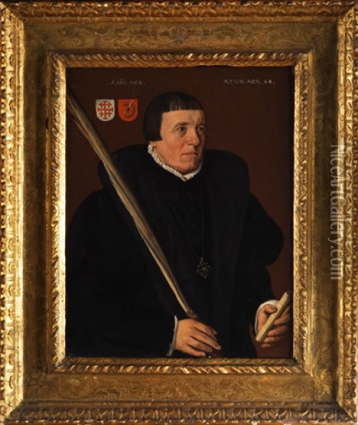 Portrait Eines Herrn Aus Der Konfraternitats-gesellschaft Sankt Johannes Von Jerusalem In Utrecht Oil Painting - Jan Van Scorel