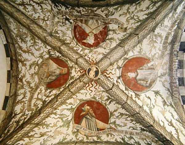 Vault depicting four prophets from the Loggia dAnnunciazione Oil Painting - d'Allamagna Giusto