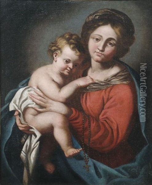 Madonna Mit Dem Kind Oil Painting - Giovanni Battista Salvi (Il Sassoferrato)