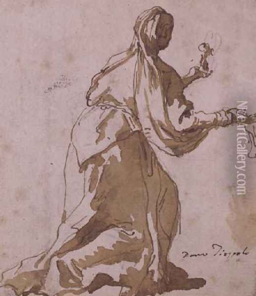 Mary Magdalene Oil Painting - Giovanni Domenico Tiepolo