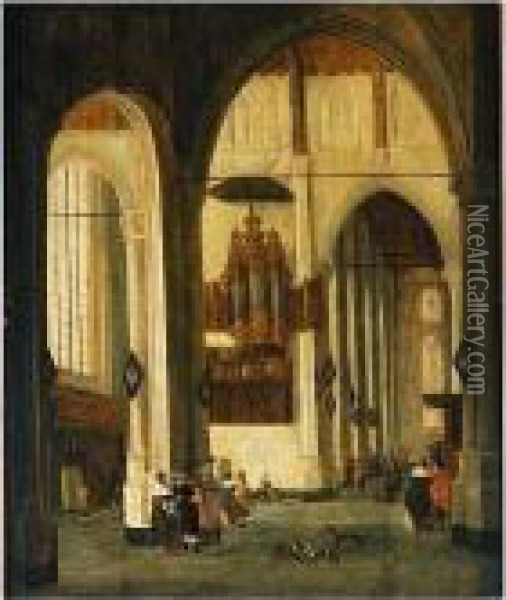 The Interior Of The Laurenskerk, Rotterdam Oil Painting - Anthonie De Lorme