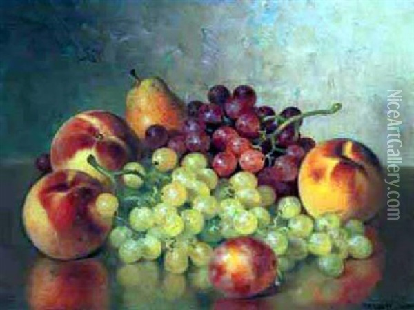 Still Life With Grapes, Peaches And Pears Oil Painting - Bryant Chapin