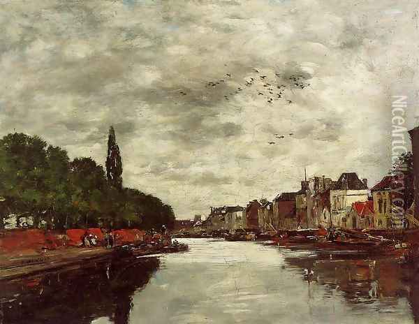 A Canal near Brussels 1871 Oil Painting - Claude Oscar Monet