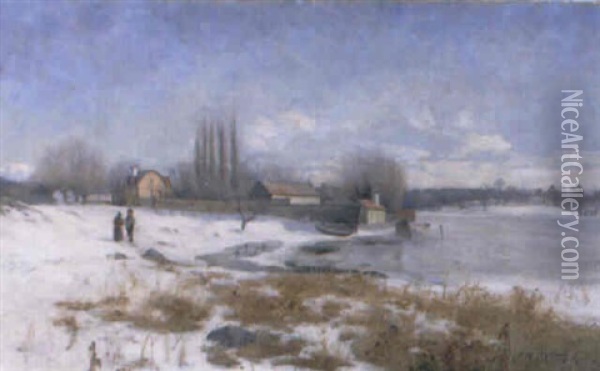 Vinterdag Oil Painting - Anton Genberg