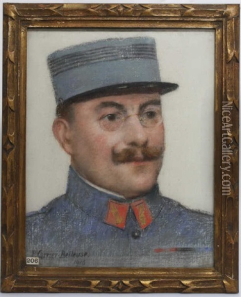 Colonel Lallemand Oil Painting - Pierre Carrier-Belleuse