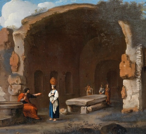 Jesus Und Die Samariterin Oil Painting - Bartholomeus Breenbergh