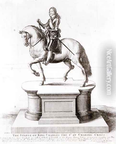 The statue of King Charles the 1st at Charing Cross Oil Painting - Wenceslaus Hollar