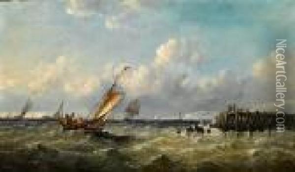 Returning To Port Oil Painting - John James Wilson