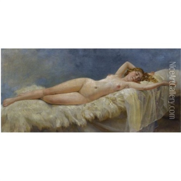Reclining Nude Oil Painting - Nikolai Kornilievich Bodarevsky