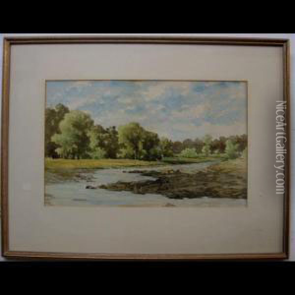 Shallow Creek Study; Winding River Oil Painting - Lucius Richard O'Brien