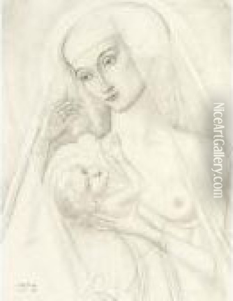 Madonna And Child Oil Painting - Jan Toorop