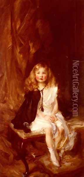 Bridget, Daughter of Harold Nickols, Esq. Oil Painting - James Jebusa Shannon