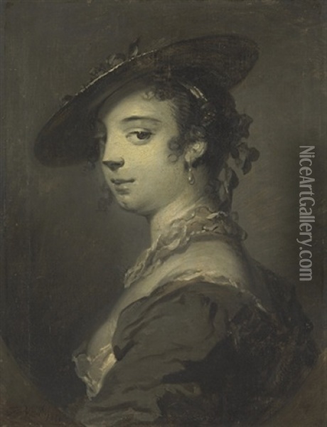 Portrait Of A Young Lady Oil Painting - Frans Van Der Myn