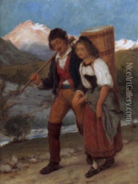 Heimkehrendes Bauernpaar Oil Painting - William Gale