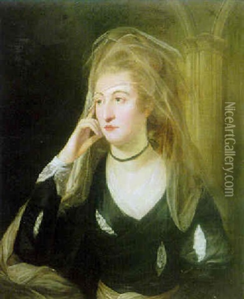 Sarah Siddons As Catherine Of Aragon Oil Painting - William Hamilton