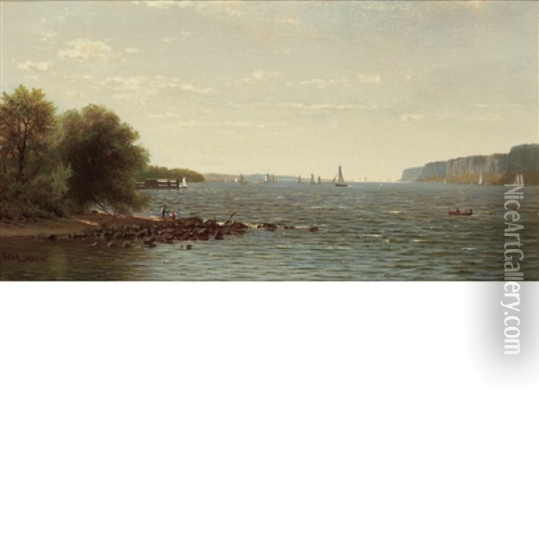 Idle Hours On The Hudson Oil Painting - Richard William Hubbard