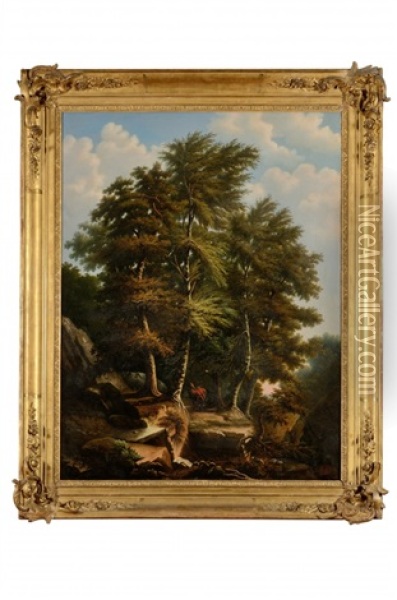 Cavalier Dans Un Sous-bois Oil Painting - Jean-Louis (de Gavaux) Cheret