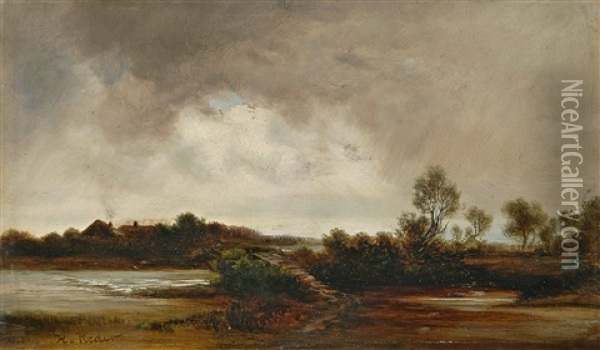 Abendliche Landschaft Oil Painting - Heinrich Von Reder