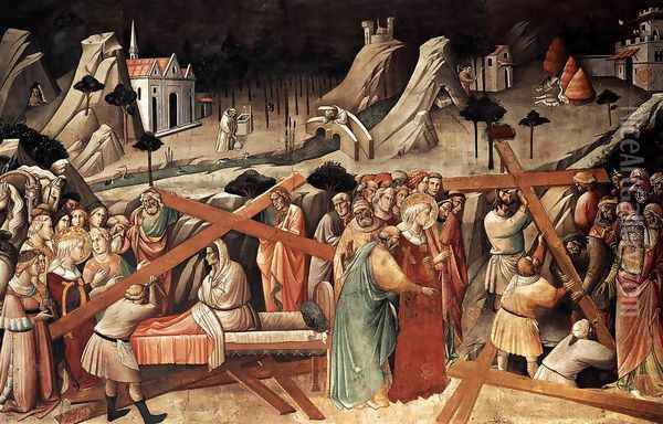 Discovery of the True Cross 1380s Oil Painting - Agnolo Gaddi
