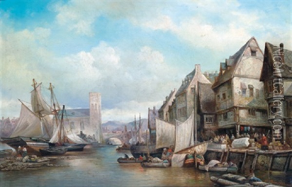 Eine Stadtansicht Oil Painting - Elias Pieter van Bommel