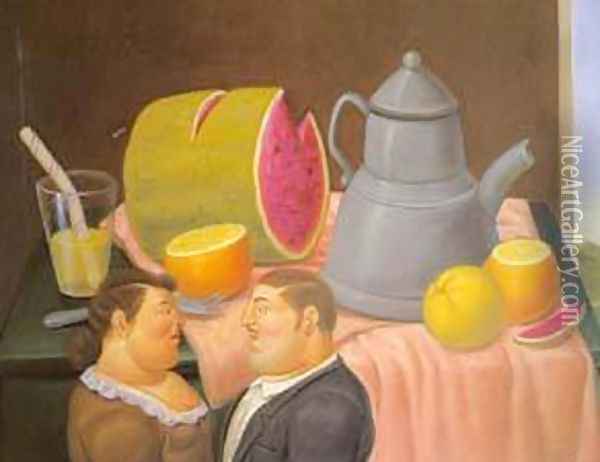 Interior 1995 Oil Painting - Fernando Botero