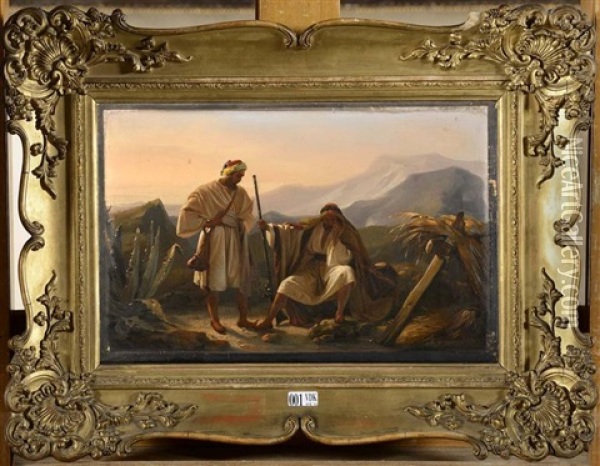 Bivouac Des Soldats En Afrique Du Nord Oil Painting - Lodovico Lipparini