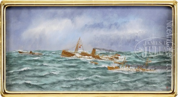 Battle On The High Seas Oil Painting - Thomas H. Willis