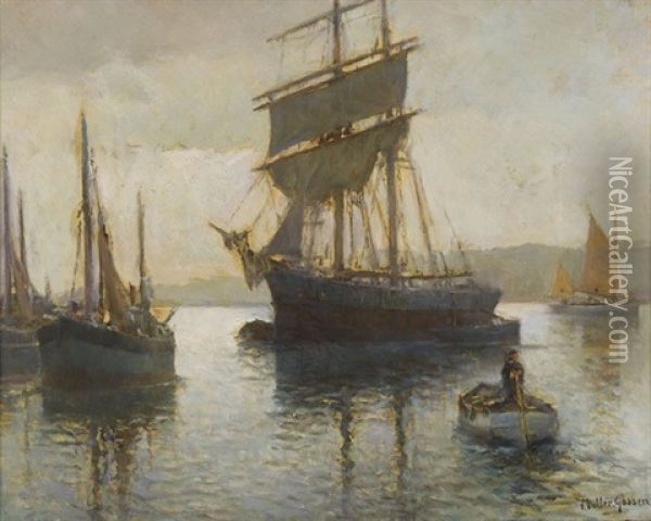 Vor Dem Hafen Oil Painting - Franz Mueller-Gossen