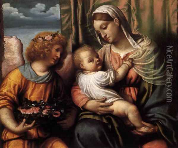 Virgin and Child Oil Painting - Moretto Da Brescia