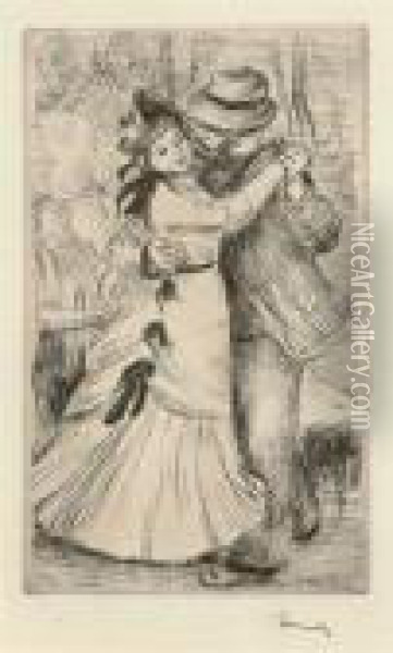 La Danse A La Campagne, 2e Planche Oil Painting - Pierre Auguste Renoir