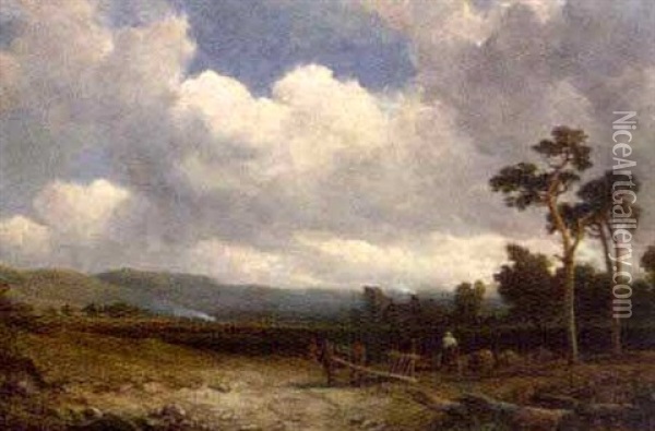 Tilling The Land, Early August Oil Painting - Edmund Thornton Crawford