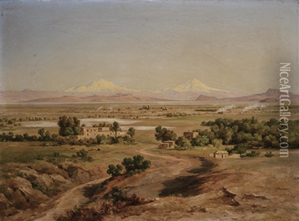 Valle De Mexico Desde El Tepeyac Oil Painting - Jose Maria Velasco