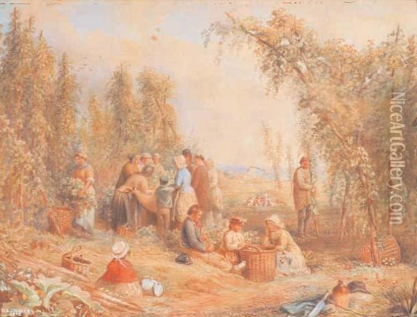 Raccolta Del Luppolo Oil Painting - Henry Bryan Ziegler