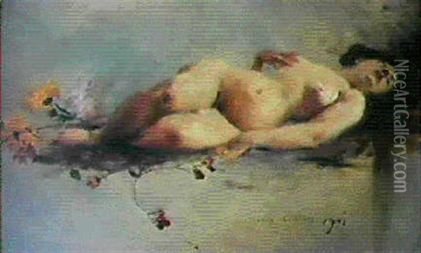Liegender Madchenakt Oil Painting - Lovis Corinth
