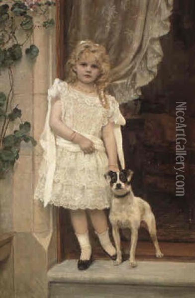 My Best Friend (serita A.l. Ferie, Aged 5) Oil Painting - Robert Cree Crawford