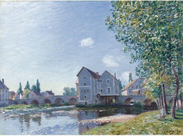 Le Pont De Moret -- Effet Du Matin Oil Painting - Alfred Sisley